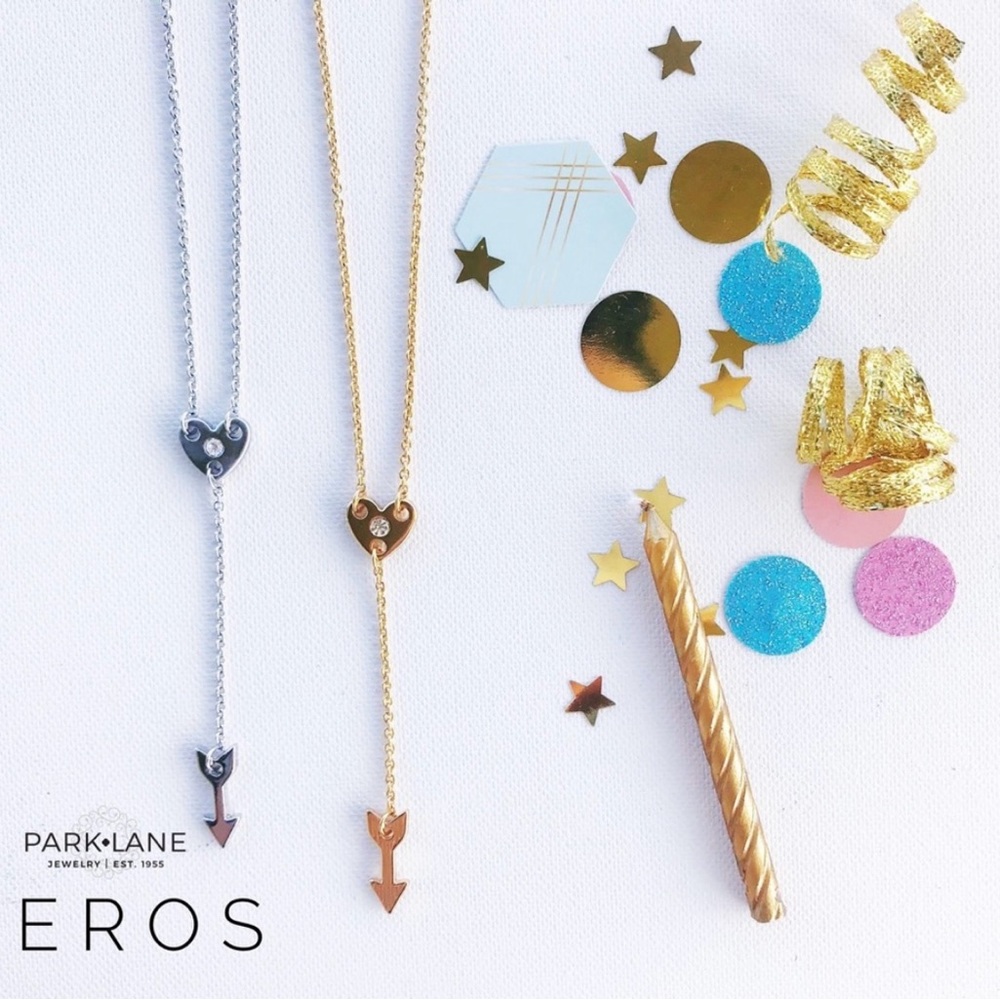 Park Lane Eros Heart and Arrow Necklace - GOLD FINISH